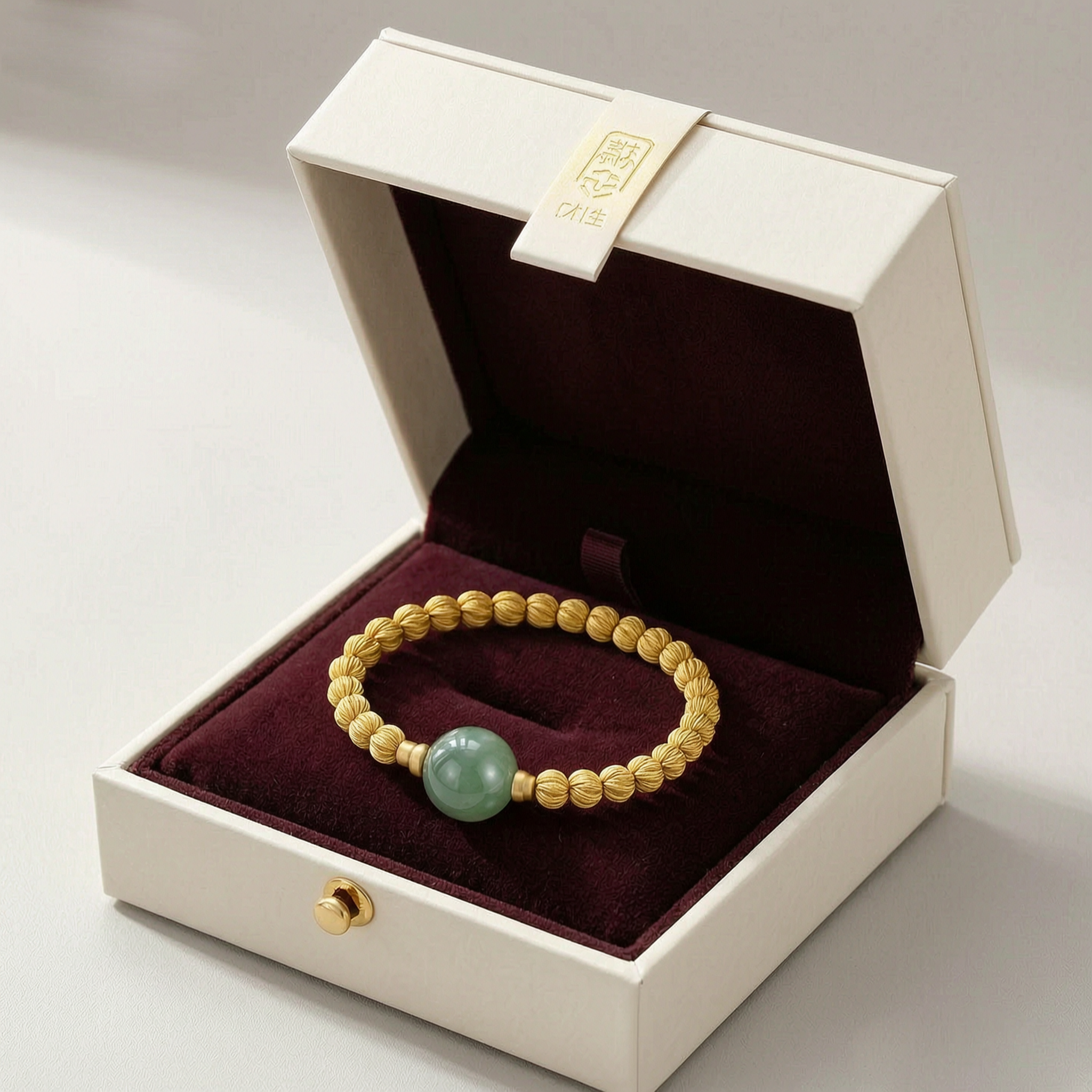 Elegant Green Stone Gold Bracelet