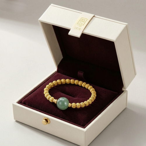 Elegant Green Stone Gold Bracelet