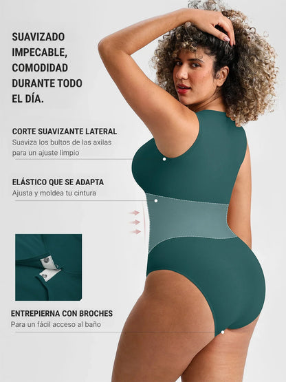 🏆LUCKYSONG® Body Sin Costuras Ultrasuave de Uso Diario con Escote Redondo