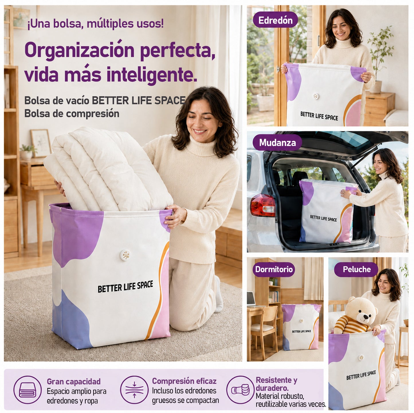 ÚLTIMO DÍA 🔥 70% DE DESCUENTO 👕 SVOZK® Bolsas 3D de Almacenamiento sin Bomba 📦 El organizador todo en uno para ropa, cobijas, juguetes, libros y peluches 🧸📚👕🧦