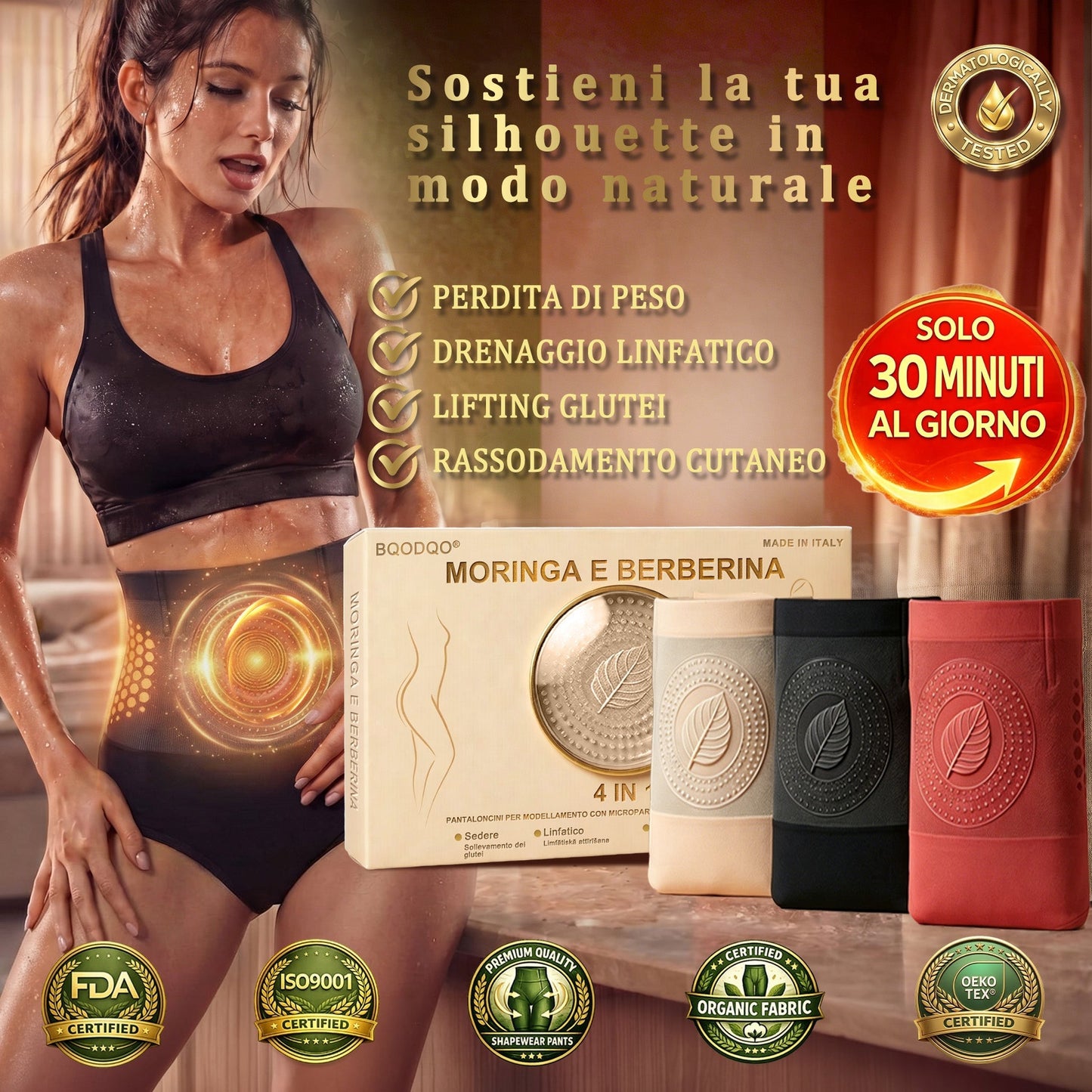 🔥 Offerta Ufficiale -70% | BQODQO® Shorts Modellanti 4-in-1 con Moringa & Berberina👨‍⚕️ | Silhouette più Snella, Tonica e Leggera Ogni Giornonk-0613-v4