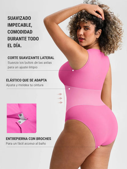 🏆LUCKYSONG® Body Sin Costuras Ultrasuave de Uso Diario con Escote Redondo