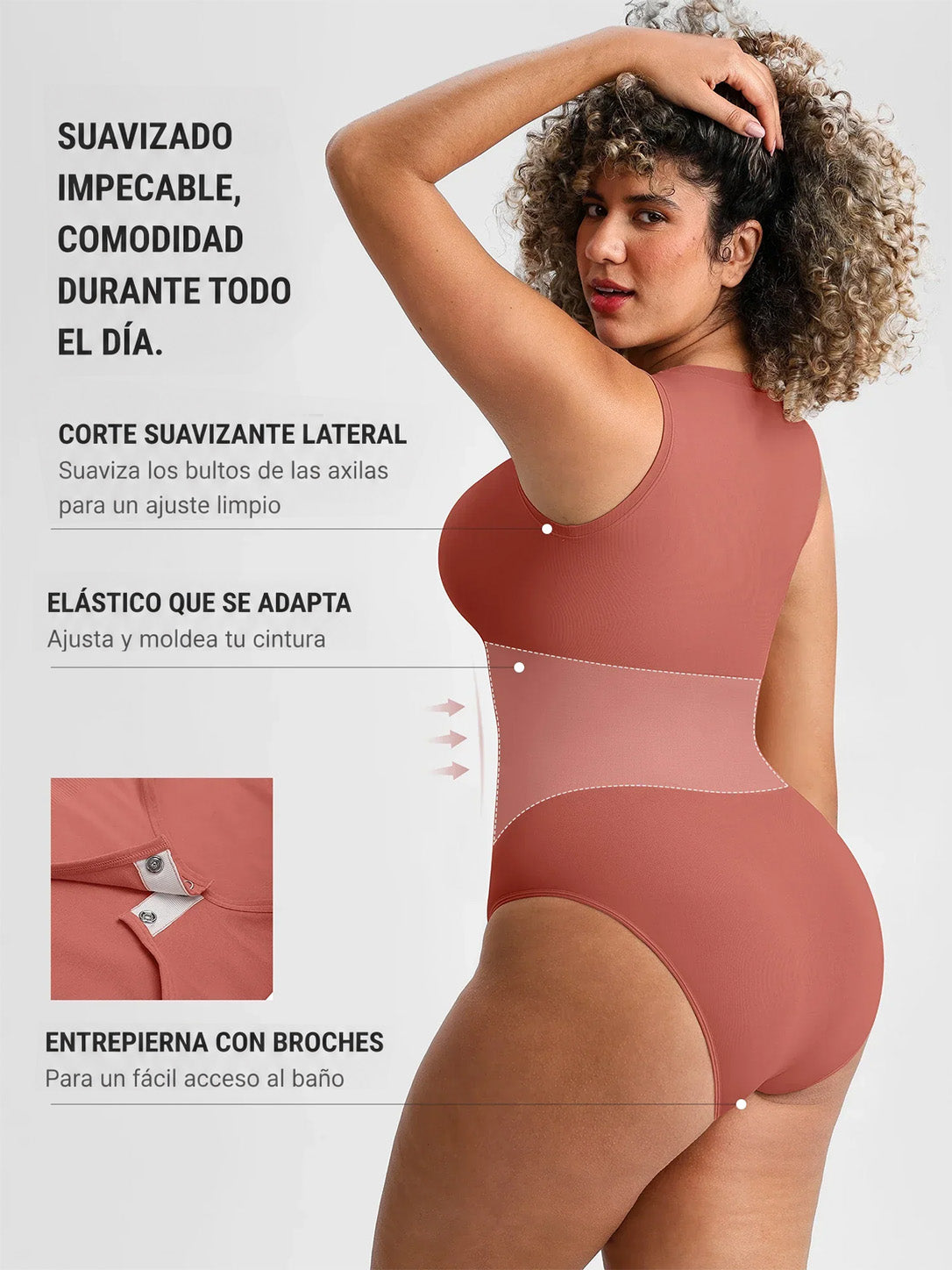 🏆LUCKYSONG® Body Sin Costuras Ultrasuave de Uso Diario con Escote Redondo