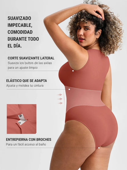 🏆LUCKYSONG® Body Sin Costuras Ultrasuave de Uso Diario con Escote Redondo