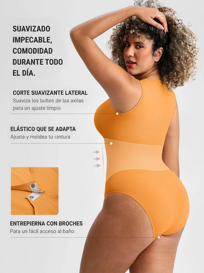🏆LUCKYSONG® Body Sin Costuras Ultrasuave de Uso Diario con Escote Redondo