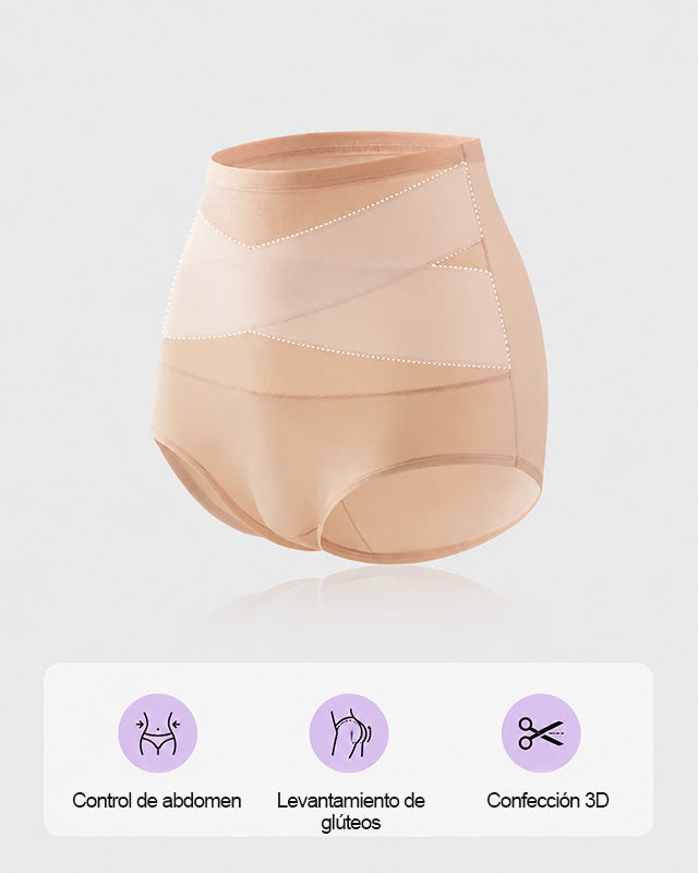🌸 LUCKYSONG® Último Día – Compra 1 y Recibe 3 Packs ✨ Bragas Talle Alto Plus Size con Control Cruzado de Abdomen