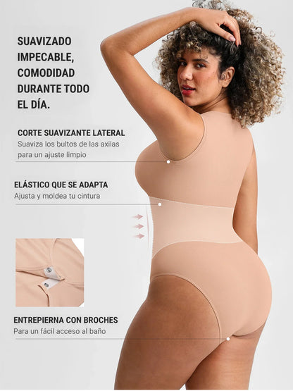 🏆LUCKYSONG® Body Sin Costuras Ultrasuave de Uso Diario con Escote Redondo
