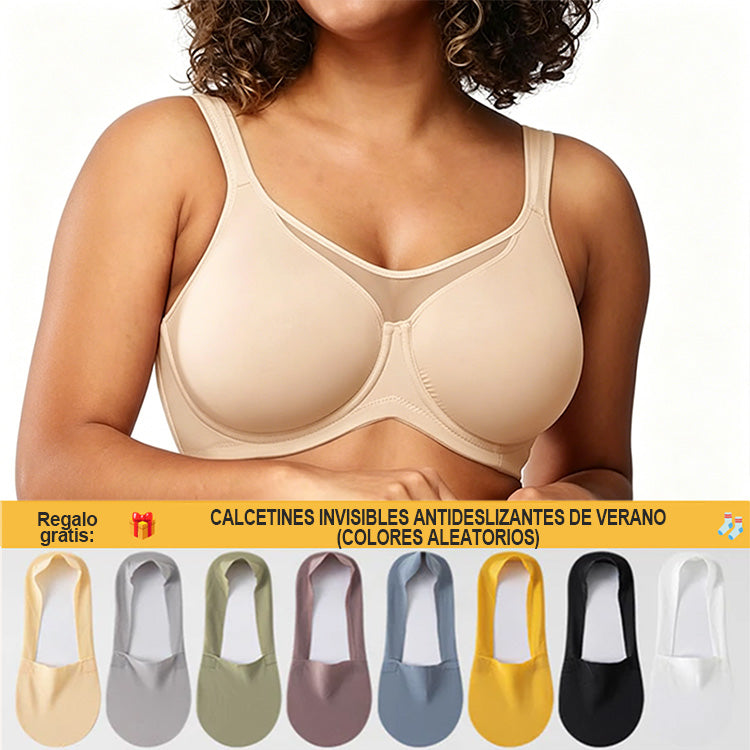 🏆LUCKYSONG® Último Día – Precio Especial 💐 Sujetador Elegante Transparente de Cobertura Completa Plus Size - Negro