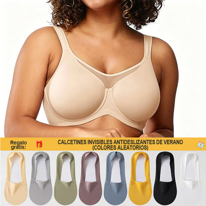 🏆LUCKYSONG® Último Día – Precio Especial 💐 Sujetador Elegante Transparente de Cobertura Completa Plus Size - Negro