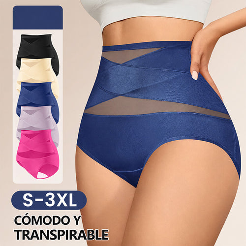 🌸 LUCKYSONG® Último Día – Compra 1 y Recibe 3 Packs ✨ Bragas Talle Alto Plus Size con Control Cruzado de Abdomen