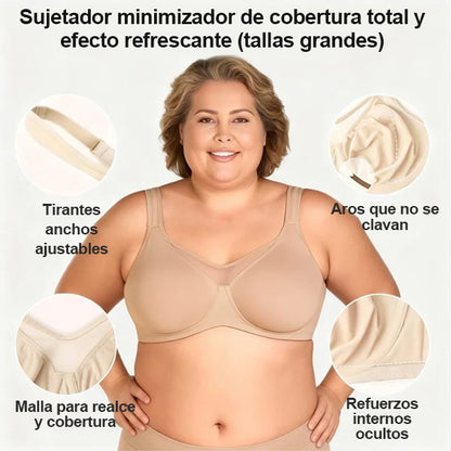 🏆LUCKYSONG® Último Día – Precio Especial 💐 Sujetador Elegante Transparente de Cobertura Completa Plus Size - Negro