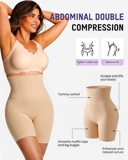 🔥50% de descuento último día | Sfrcord® Faja Moldeadora para Mujer – Short de Cintura Alta con Control de Abdomen