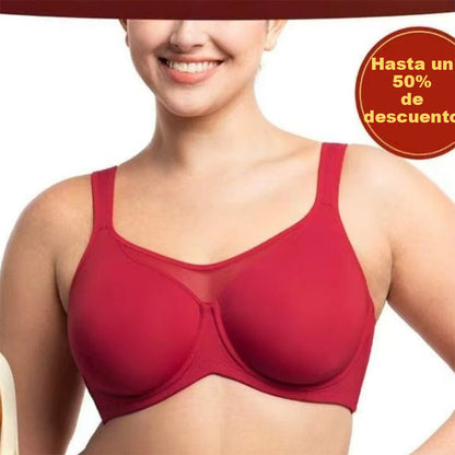🏆LUCKYSONG® Último Día – Precio Especial 💐 Sujetador Elegante Transparente de Cobertura Completa Plus Size - Negro