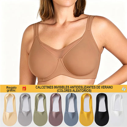 🏆LUCKYSONG® Último Día – Precio Especial 💐 Sujetador Elegante Transparente de Cobertura Completa Plus Size - Negro