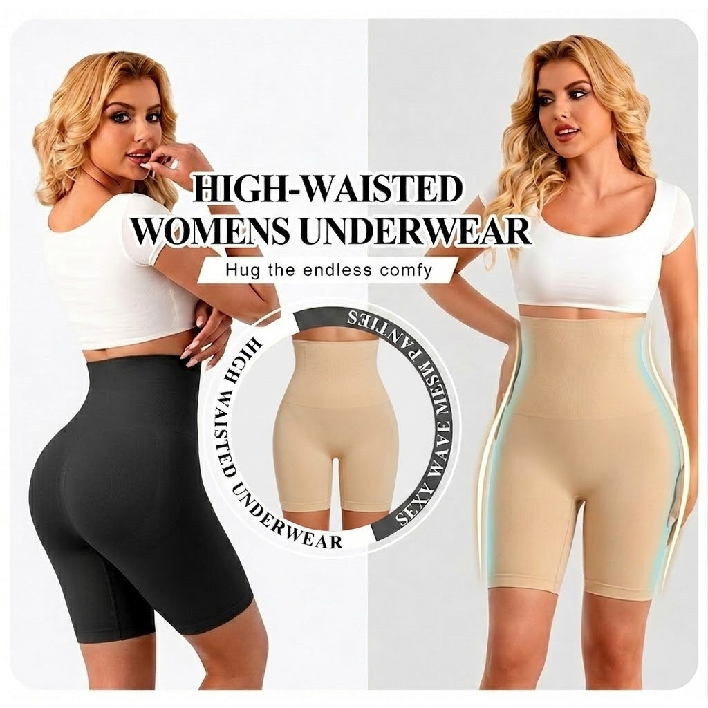 🔥50% de descuento último día | Sfrcord® Faja Moldeadora para Mujer – Short de Cintura Alta con Control de Abdomen