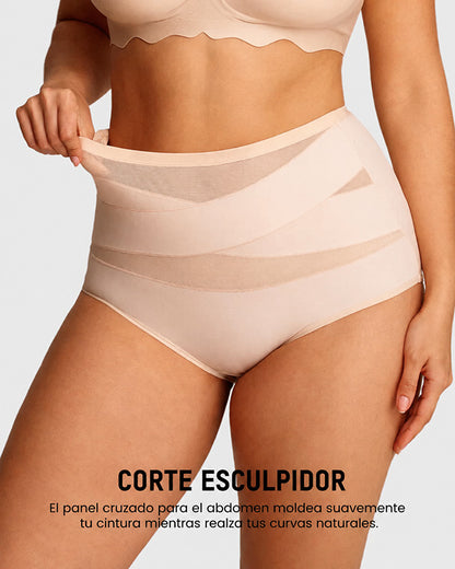 🌸 LUCKYSONG® Último Día – Compra 1 y Recibe 3 Packs ✨ Bragas Talle Alto Plus Size con Control Cruzado de Abdomen