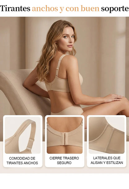 🏆LUCKYSONG® Último Día – Precio Especial 💐 Sujetador Elegante Transparente de Cobertura Completa Plus Size - Negro