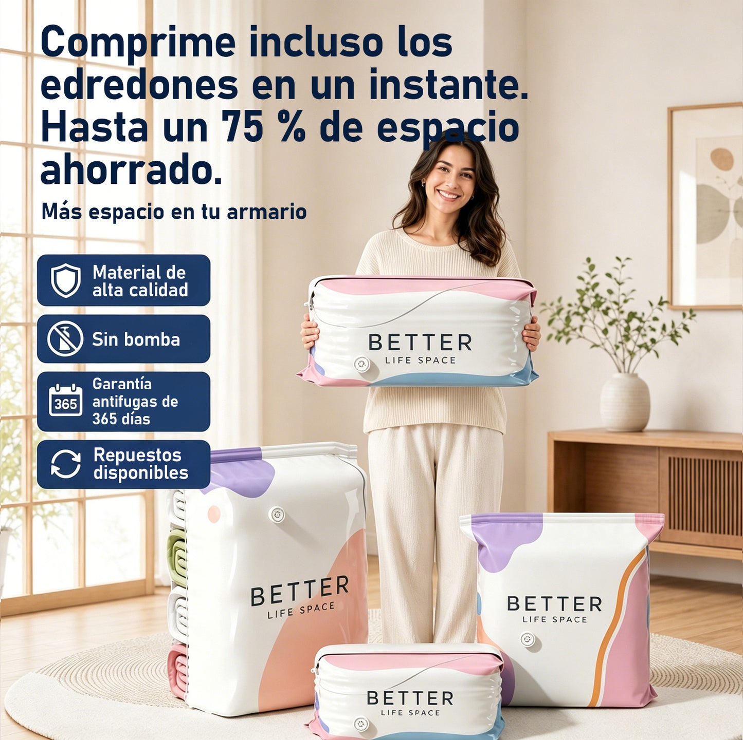 ÚLTIMO DÍA 🔥 70% DE DESCUENTO 👕 SVOZK® Bolsas 3D de Almacenamiento sin Bomba 📦 El organizador todo en uno para ropa, cobijas, juguetes, libros y peluches 🧸📚👕🧦