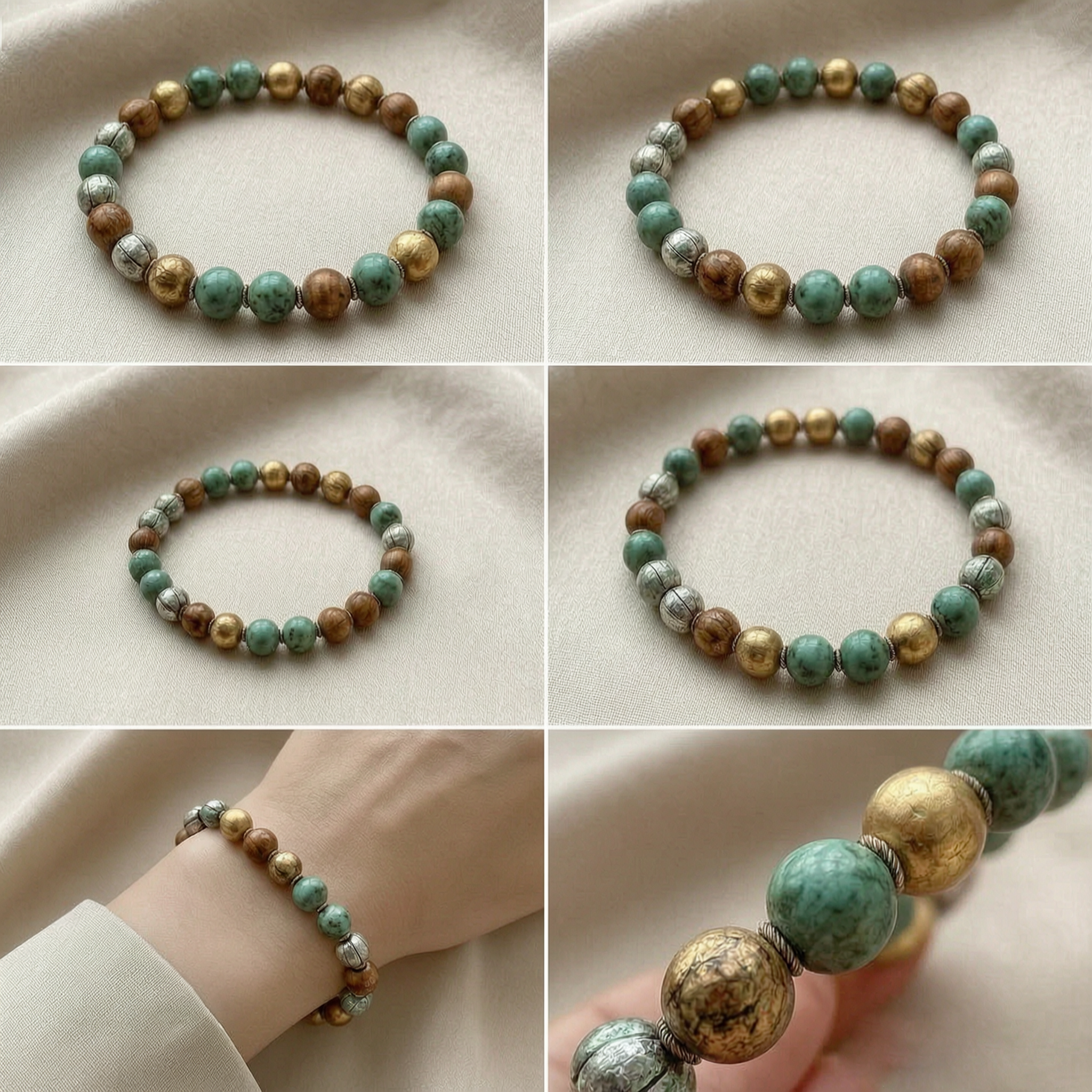 Vintage Mixed Bead Stretch Bracelet