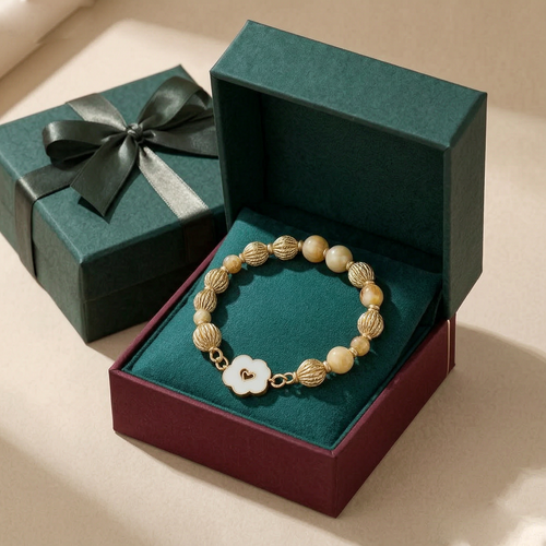 Elegant Flower Charm Gold Bracelet