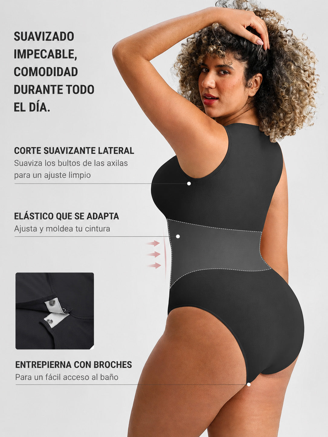 🏆LUCKYSONG® Body Sin Costuras Ultrasuave de Uso Diario con Escote Redondo