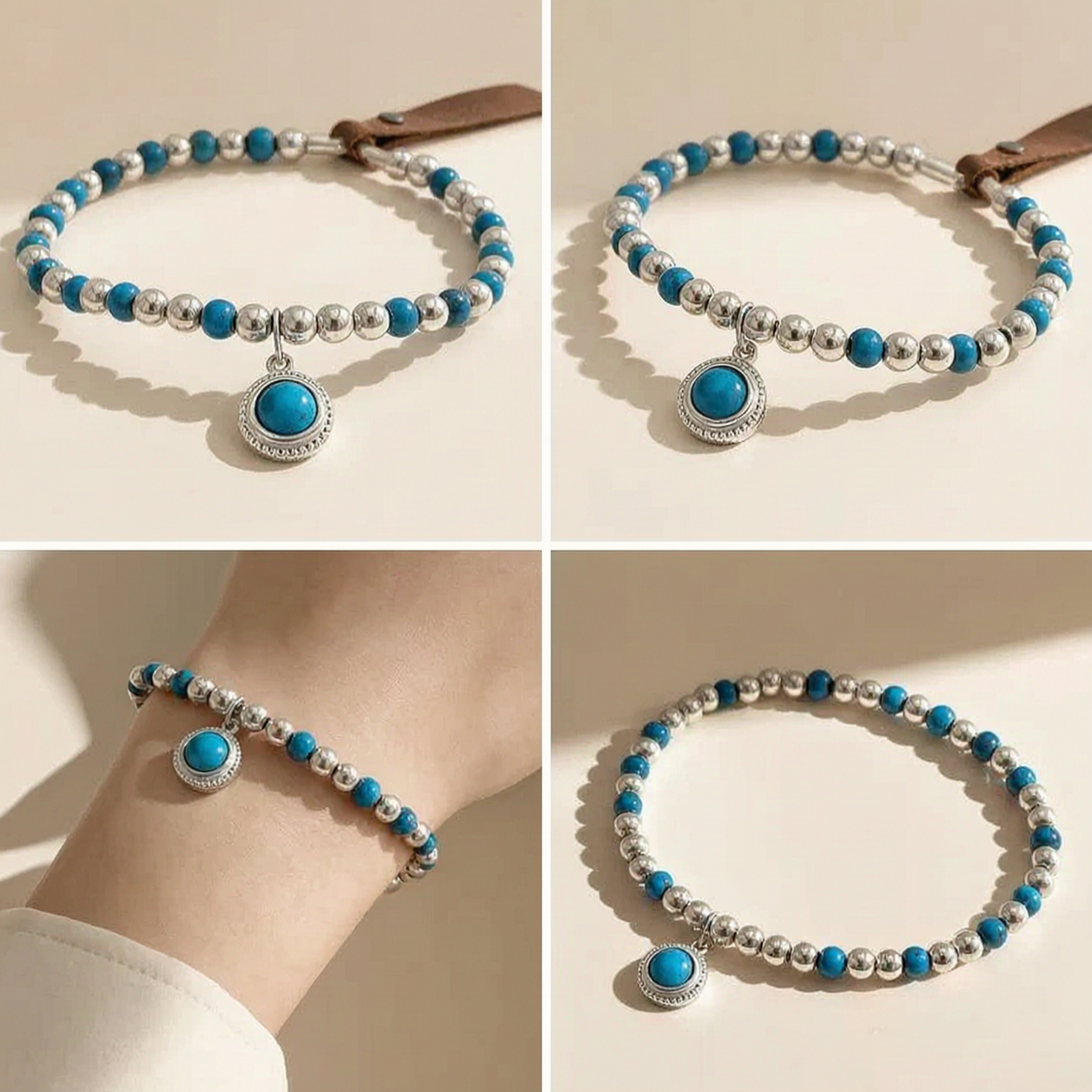 Turquoise Charm Beaded Bracelet