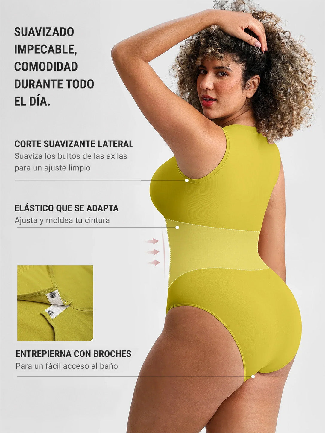 🏆LUCKYSONG® Body Sin Costuras Ultrasuave de Uso Diario con Escote Redondo