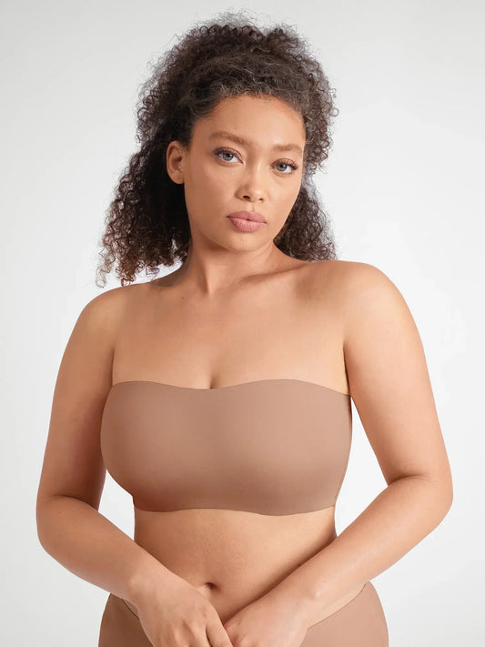 🏆LUCKYSONG® Sujetador Bandeau Sin Tirantes Ultrasuave Tipo Mantequilla
