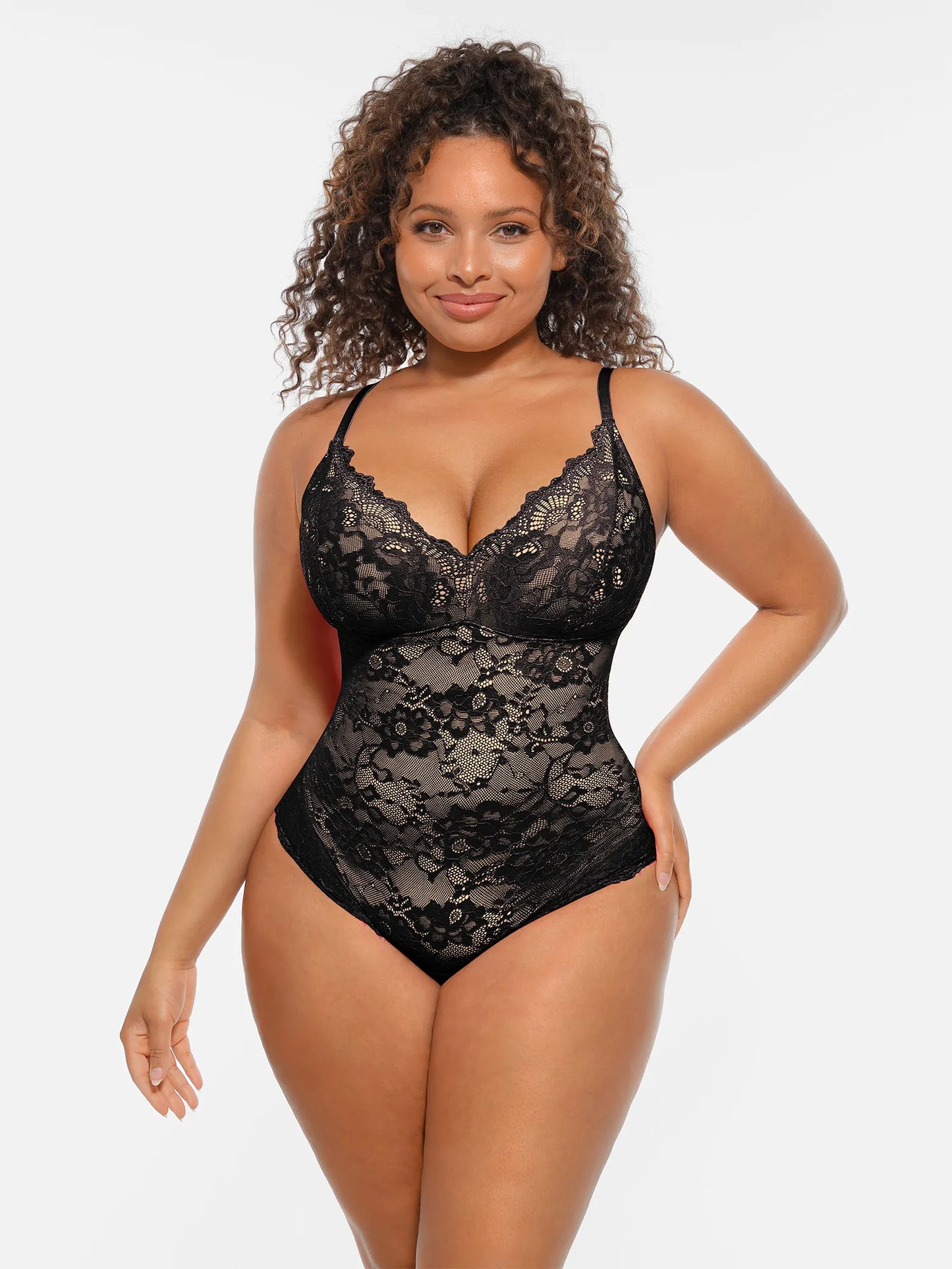 🏆LUCKYSONG® Body Moldeador de Encaje con Doble Capa y Control de Abdomen