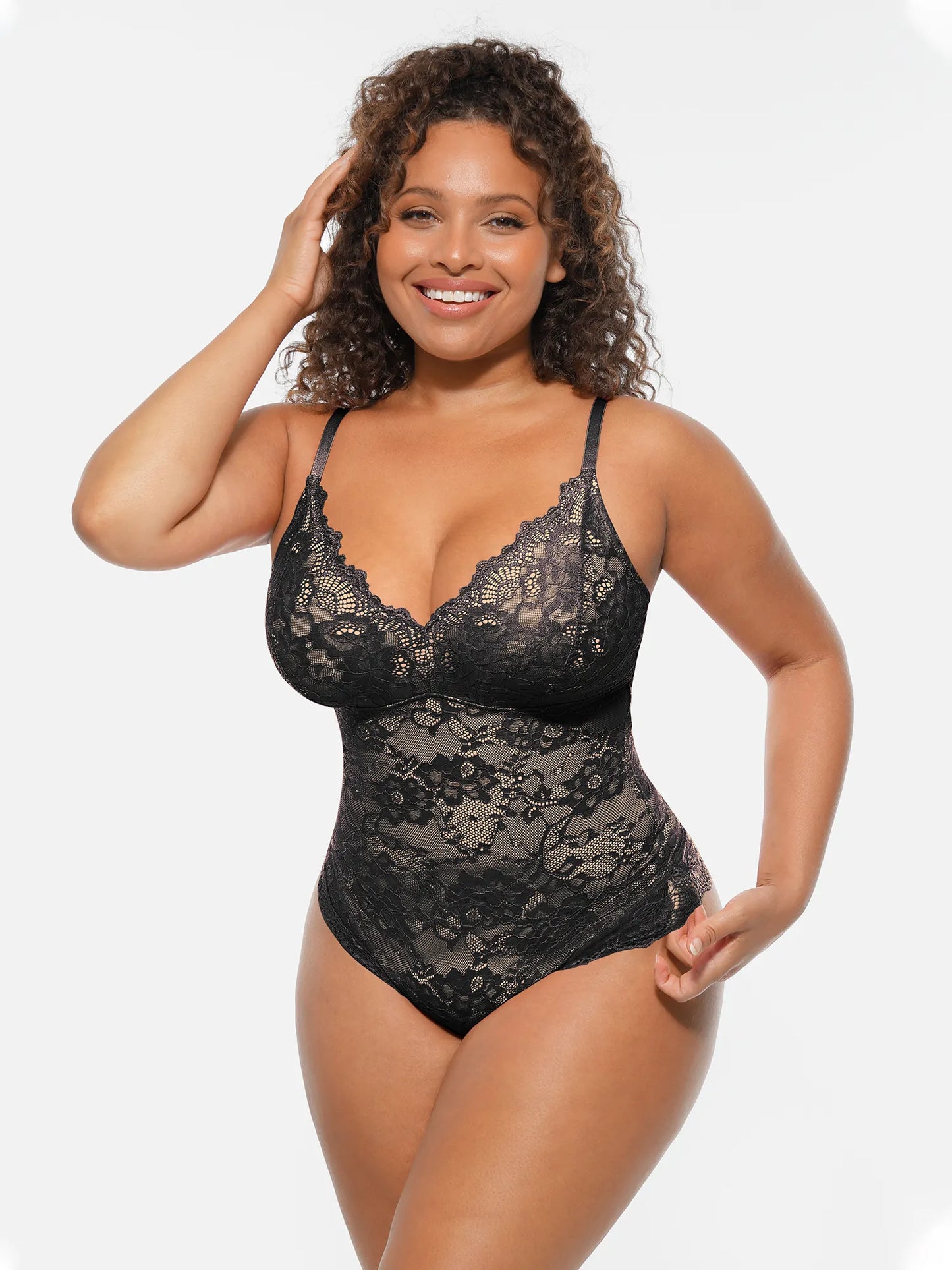 🏆LUCKYSONG® Body Moldeador de Encaje con Doble Capa y Control de Abdomen