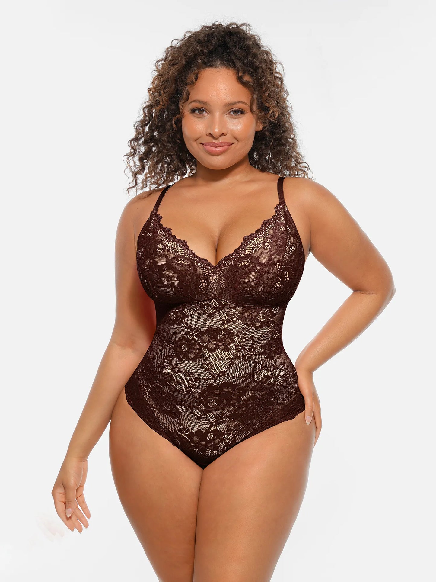 🏆LUCKYSONG® Body Moldeador de Encaje con Doble Capa y Control de Abdomen