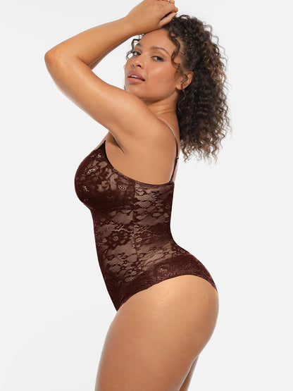 🏆LUCKYSONG® Body Moldeador de Encaje con Doble Capa y Control de Abdomen