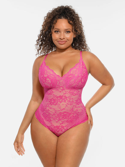 🏆LUCKYSONG® Body Moldeador de Encaje con Doble Capa y Control de Abdomen
