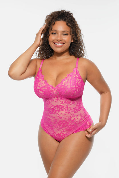 🏆LUCKYSONG® Body Moldeador de Encaje con Doble Capa y Control de Abdomen