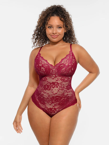 🏆LUCKYSONG® Body Moldeador de Encaje con Doble Capa y Control de Abdomen