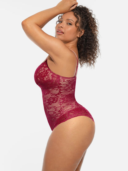 🏆LUCKYSONG® Body Moldeador de Encaje con Doble Capa y Control de Abdomen