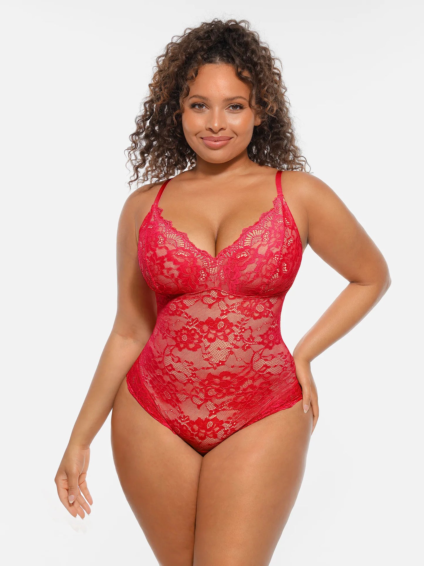 🏆LUCKYSONG® Body Moldeador de Encaje con Doble Capa y Control de Abdomen