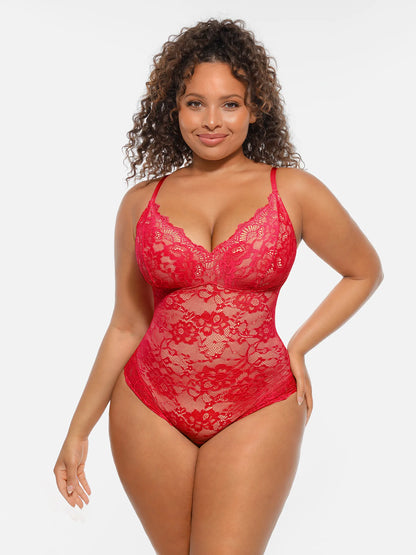 🏆LUCKYSONG® Body Moldeador de Encaje con Doble Capa y Control de Abdomen