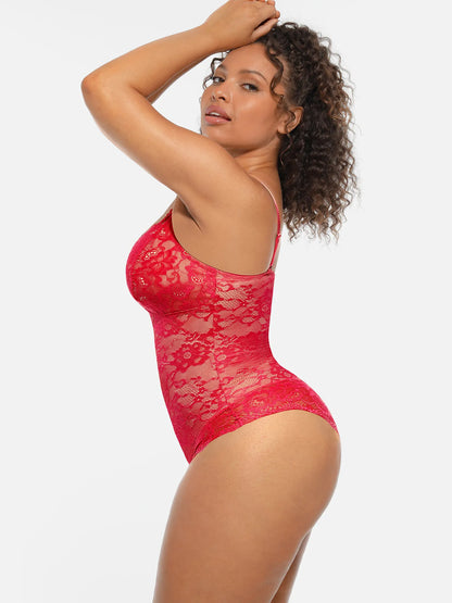 🏆LUCKYSONG® Body Moldeador de Encaje con Doble Capa y Control de Abdomen