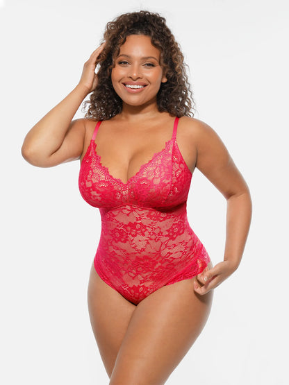 🏆LUCKYSONG® Body Moldeador de Encaje con Doble Capa y Control de Abdomen