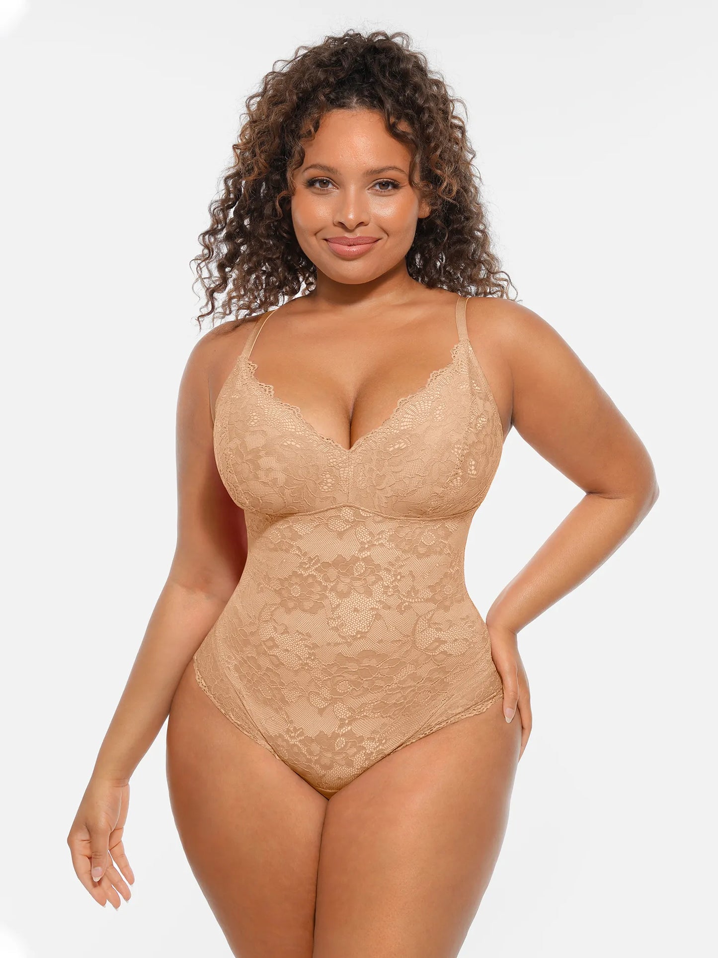 🏆LUCKYSONG® Body Moldeador de Encaje con Doble Capa y Control de Abdomen