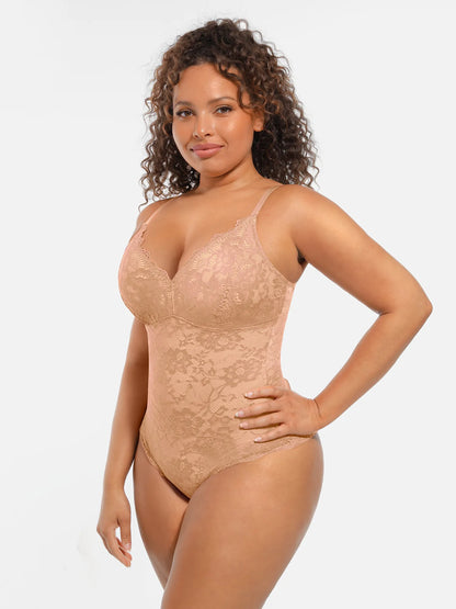 🏆LUCKYSONG® Body Moldeador de Encaje con Doble Capa y Control de Abdomen