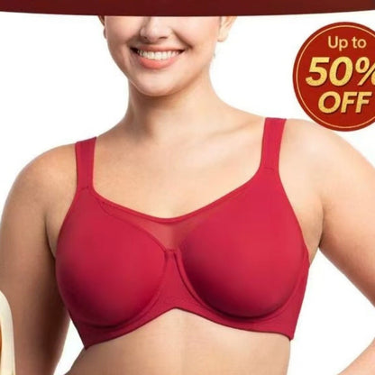 🏆LUCKYSONG® Último Día – Precio Especial 💐 Sujetador Elegante Transparente de Cobertura Completa Plus Size - Negro
