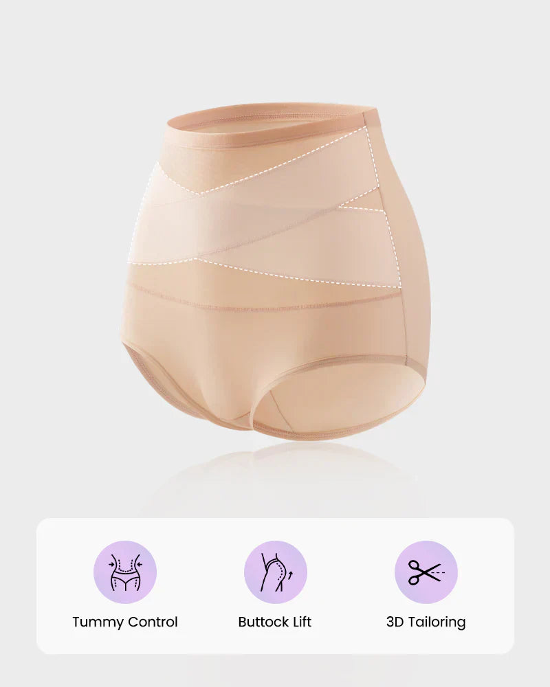 🌸 LUCKYSONG® Último Día – Compra 1 y Recibe 3 Packs ✨ Bragas Talle Alto Plus Size con Control Cruzado de Abdomen