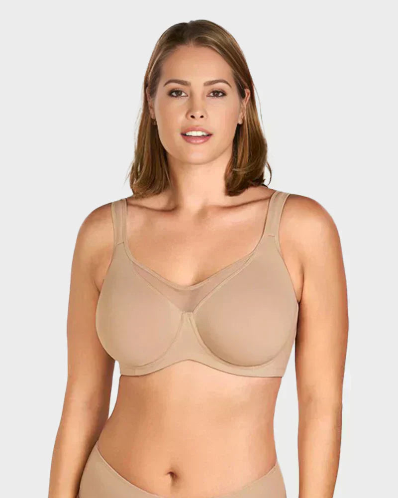 🏆LUCKYSONG® Último Día – Precio Especial 💐 Sujetador Elegante Transparente de Cobertura Completa Plus Size - Negro