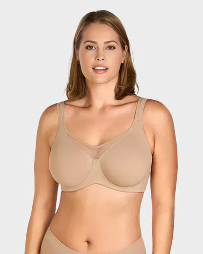 🏆LUCKYSONG® Último Día – Precio Especial 💐 Sujetador Elegante Transparente de Cobertura Completa Plus Size - Negro