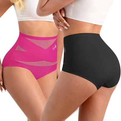 🌸 LUCKYSONG® Último Día – Compra 1 y Recibe 3 Packs ✨ Bragas Talle Alto Plus Size con Control Cruzado de Abdomen