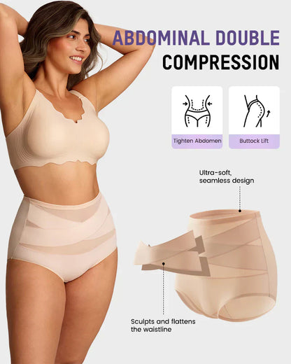 🌸 LUCKYSONG® Último Día – Compra 1 y Recibe 3 Packs ✨ Bragas Talle Alto Plus Size con Control Cruzado de Abdomen