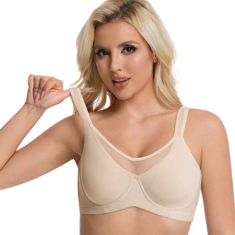 🏆LUCKYSONG® Último Día – Precio Especial 💐 Sujetador Elegante Transparente de Cobertura Completa Plus Size - Negro